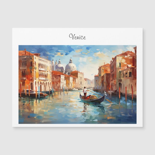 Carte Magnétique Venise peinte, Italie (Devant)
