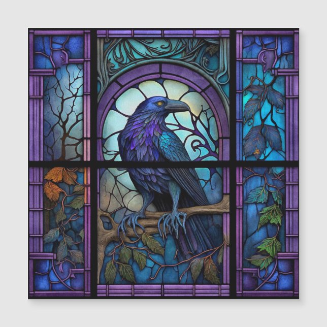 Carte Magnétique Verre Éffrayant Raven (Devant)