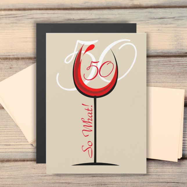 Carte Magnétique Verre rouge motivationnel moderne 50e anniversaire (Créateur téléchargé)