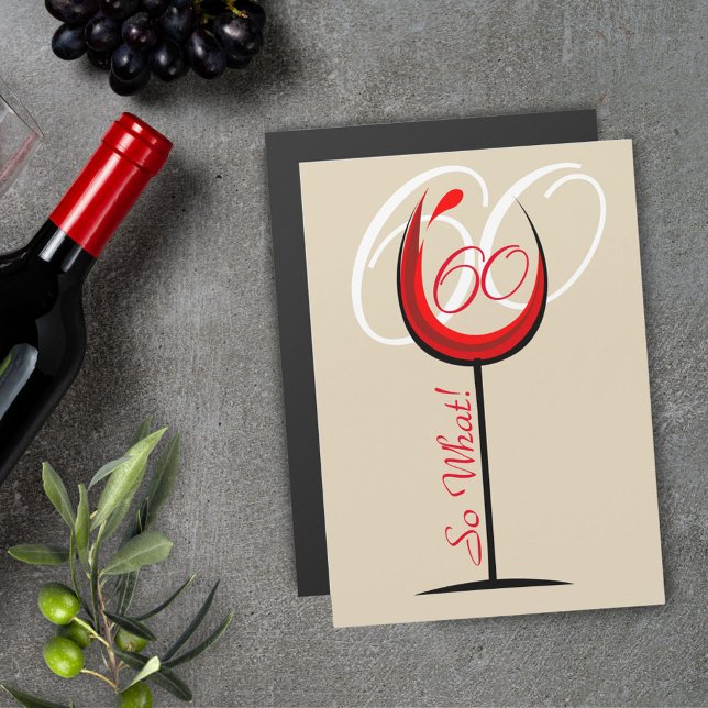 Carte Magnétique Verre rouge Motivationnel moderne 60e anniversaire (Créateur téléchargé)