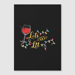 Carte Magnétique Verres à vin Allumons la fête Lumières de Noël Boi