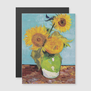 Carte Magnétique Vincent Van Gogh - Trois Tournesols dans un Vase