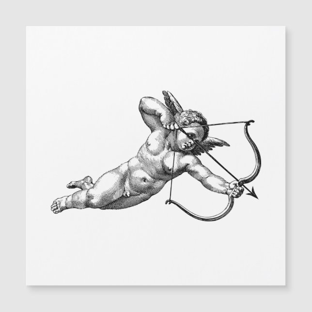 Carte magnétique vintage Cherub Cupid Love (Devant)