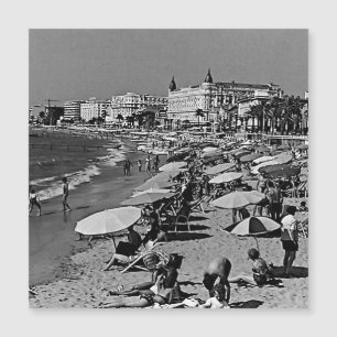 Carte Magnétique Vintage France Cannes la plage