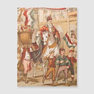 Carte Magnétique Vintage St. Nicholas Dutch St. Nick Sinterklaas