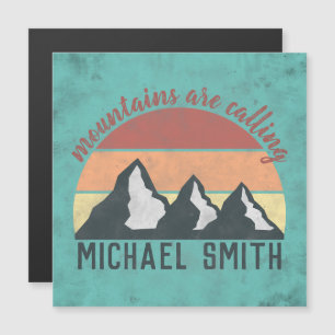 Carte Magnétique Vintages pastels montagnes appellent monogram