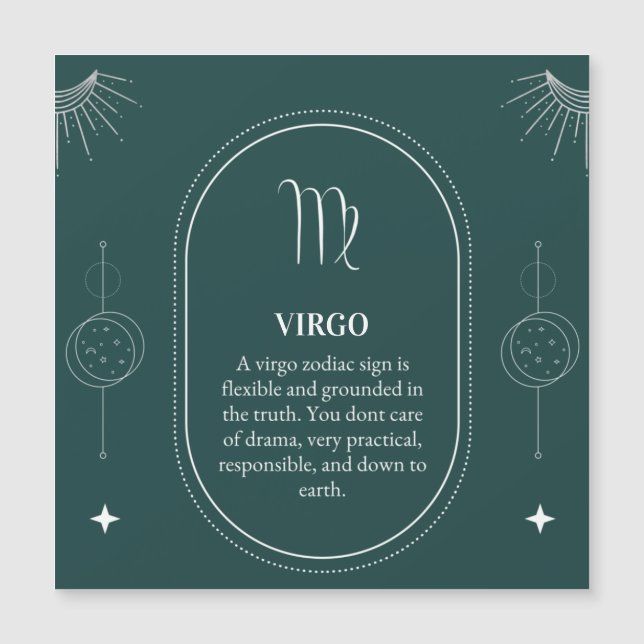 Carte Magnétique Virgo customize name 12 signs of the Zodiac  (Devant)