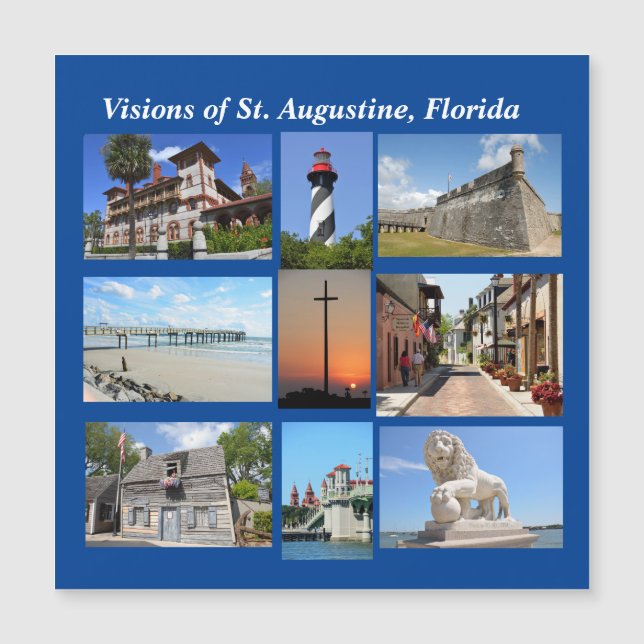 Carte Magnétique Visions de St Augustine, Floride (Devant)