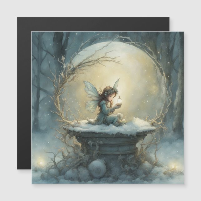 Carte Magnétique Vœu de Noël (Devant / Derrière)