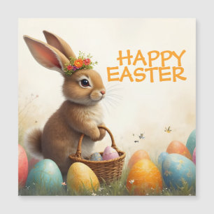 Carte Magnétique Vœux de printemps du lapin de Pâques