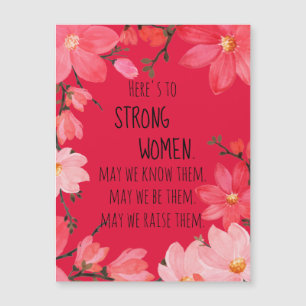 Carte Magnétique Voici les femmes fortes Cherry rouge floral magnét