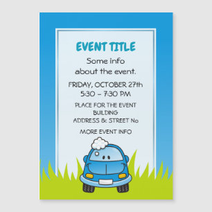 Carte Magnétique Voiture bleue avec bulles