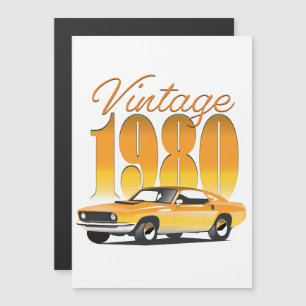 Carte Magnétique Voiture Rétro Vintage 1980