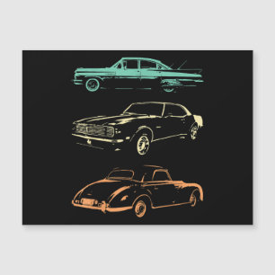 Carte Magnétique Voitures Vintage - 80s & 90s Graphic Retro