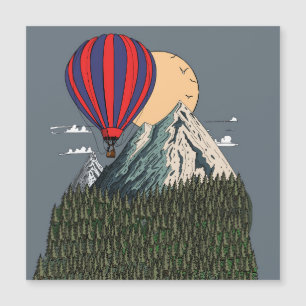 Carte Magnétique Vol en montgolfière le matin