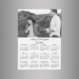 Carte Magnétique Vos noms de photo Personnalisé 2026 Calendrier Mag