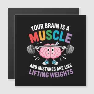 Carte Magnétique Votre cerveau est un muscle - Citation de l'état d