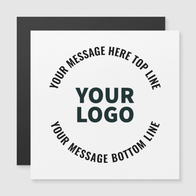 Carte Magnétique Votre logo ou image | Texte modifié en gras (Devant / Derrière)