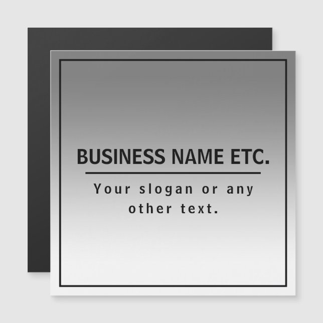 Carte Magnétique Votre nom d'entreprise ou marque, etc. (Devant / Derrière)