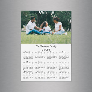 Carte Magnétique Votre photo personnalisable Aimant Calendrier 2026