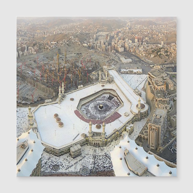Carte Magnétique Vue aérienne de la Kaaba, Masjid al-Haram & Mecque (Devant)