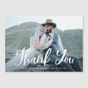 Carte Magnétique Whimsy bleu   Merci photo Mariage rustique