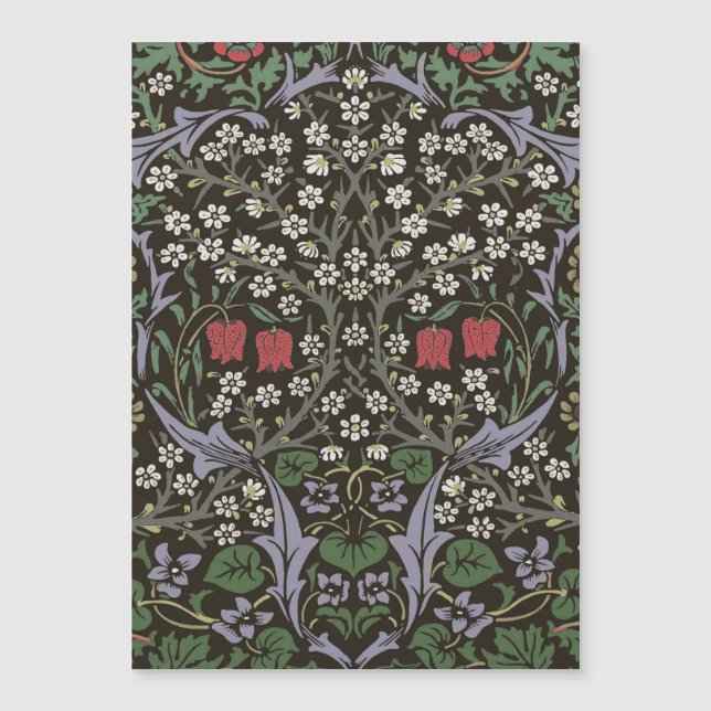 Carte Magnétique William Morris Blackthorn Tapestry Floral (Devant)