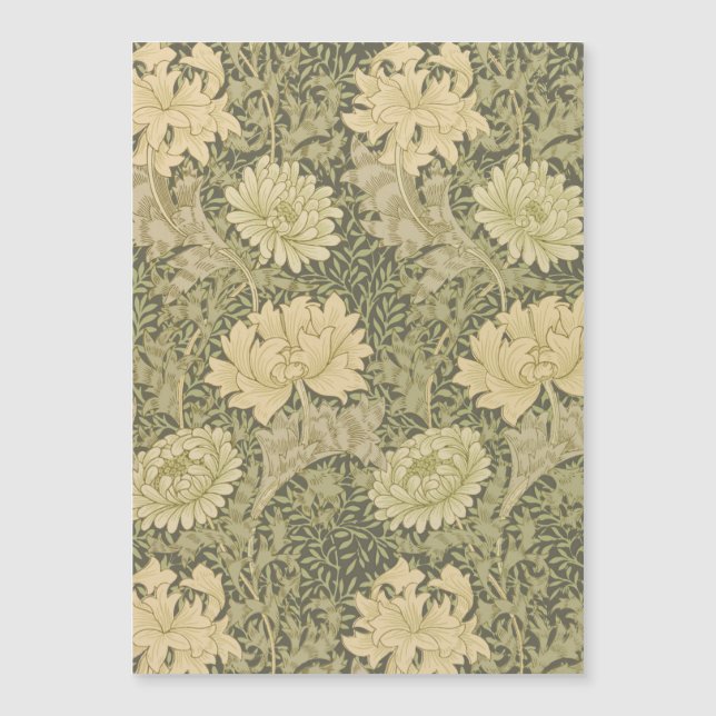 Carte Magnétique William Morris Chrysanthemum Fleur d'âge (Devant)