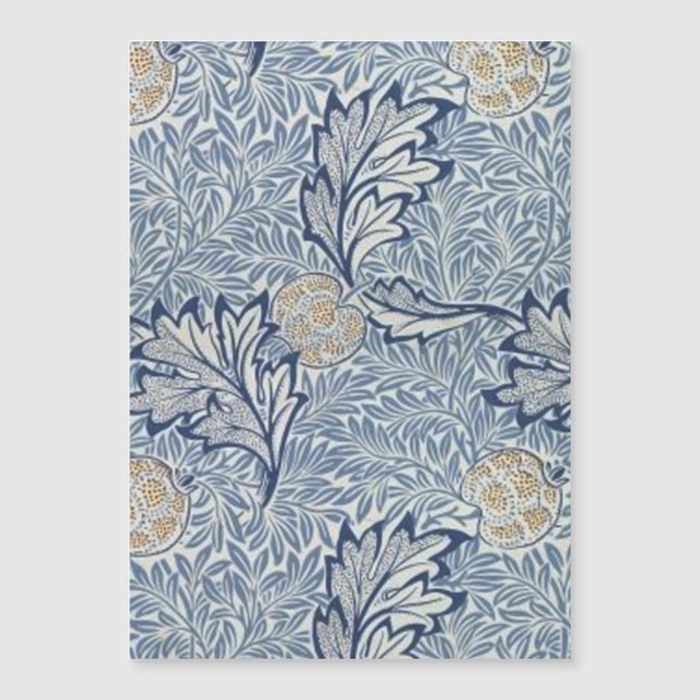 Carte Magnétique William Morris Flower Floral Design (Devant)