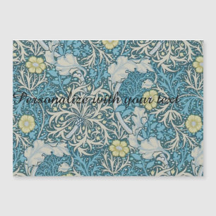 Carte Magnétique William Morris, motif Art nouveau, algues, bleu, f