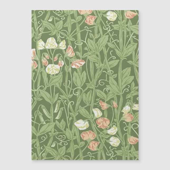 Carte Magnétique William Morris Sweet Pea Floral Design (Devant)