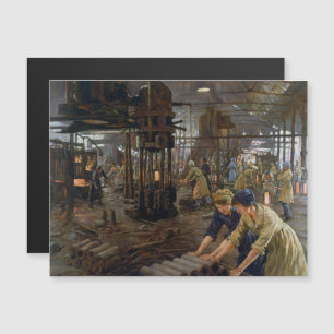 Carte Magnétique WW1 1918 Les femmes qui travaillent dans une usine