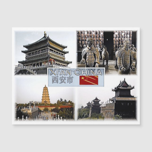 Carte Magnétique Xi An - Chine - Mosaïque - (Devant)