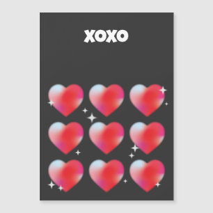 Carte Magnétique Xoxo coeur rouge romantique Saint Valentin