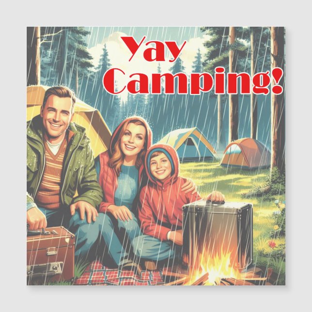 Carte Magnétique Yay Camping Dans La Pluie (Devant)