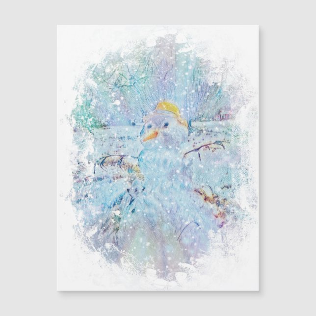 Carte Magnétique Yule Winter Snowman (Devant)