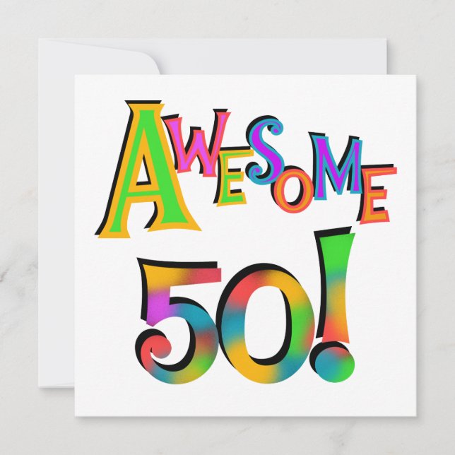 Carte Magnifique 50 T-shirts et cadeaux d'anniversaire (Devant)
