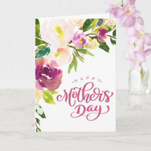 Carte Magnifique bouquet floral aquarelle pour la fête d
