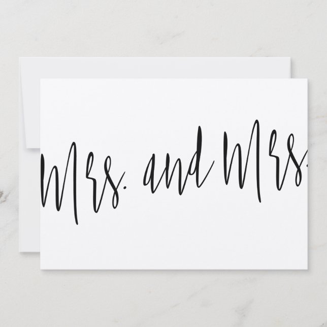 Carte Magnifique chic moderne "Mme et Mme" (Devant)