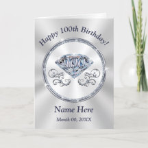 Magnifique Diamant Personnalisé 100e Anniversaire 