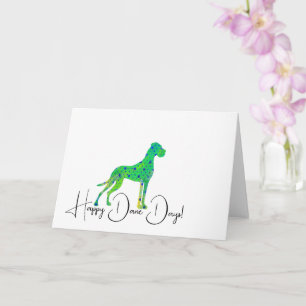 Carte Magnifique illustration de Grand Danois vert 