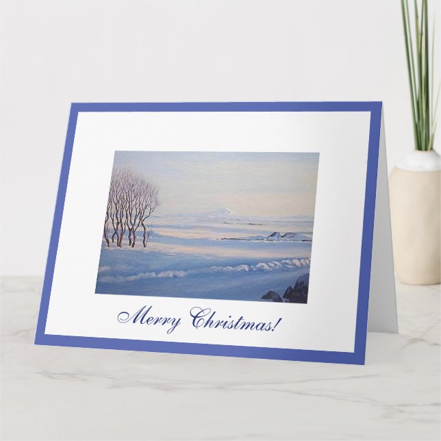 Carte Magnifique Islande joyeux paysage hivernal de Noël (Devant)