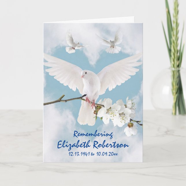 Carte Magnifique Mémorial des colombes blanches "Ne pas  (Devant)