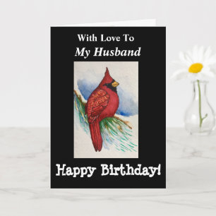 Carte Magnifique Pour Mon Mari Cardinal Grand Anniversai