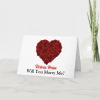 Magnifique Red Rose Heart Will You Marry Me Card