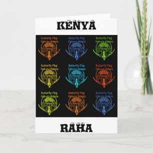 Carte Magnifique typographie du drapeau papillon kenyan