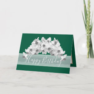 Carte Magnifiques jonquilles blanches Joli bouquet d'ann