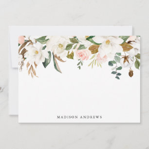 Carte Magnolias aquarelles Papeterie personnalisée