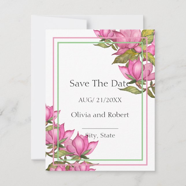 Carte Magnolias roses (Devant)