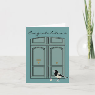 Carte Magpie noir et blanc par portes françaises turquoi